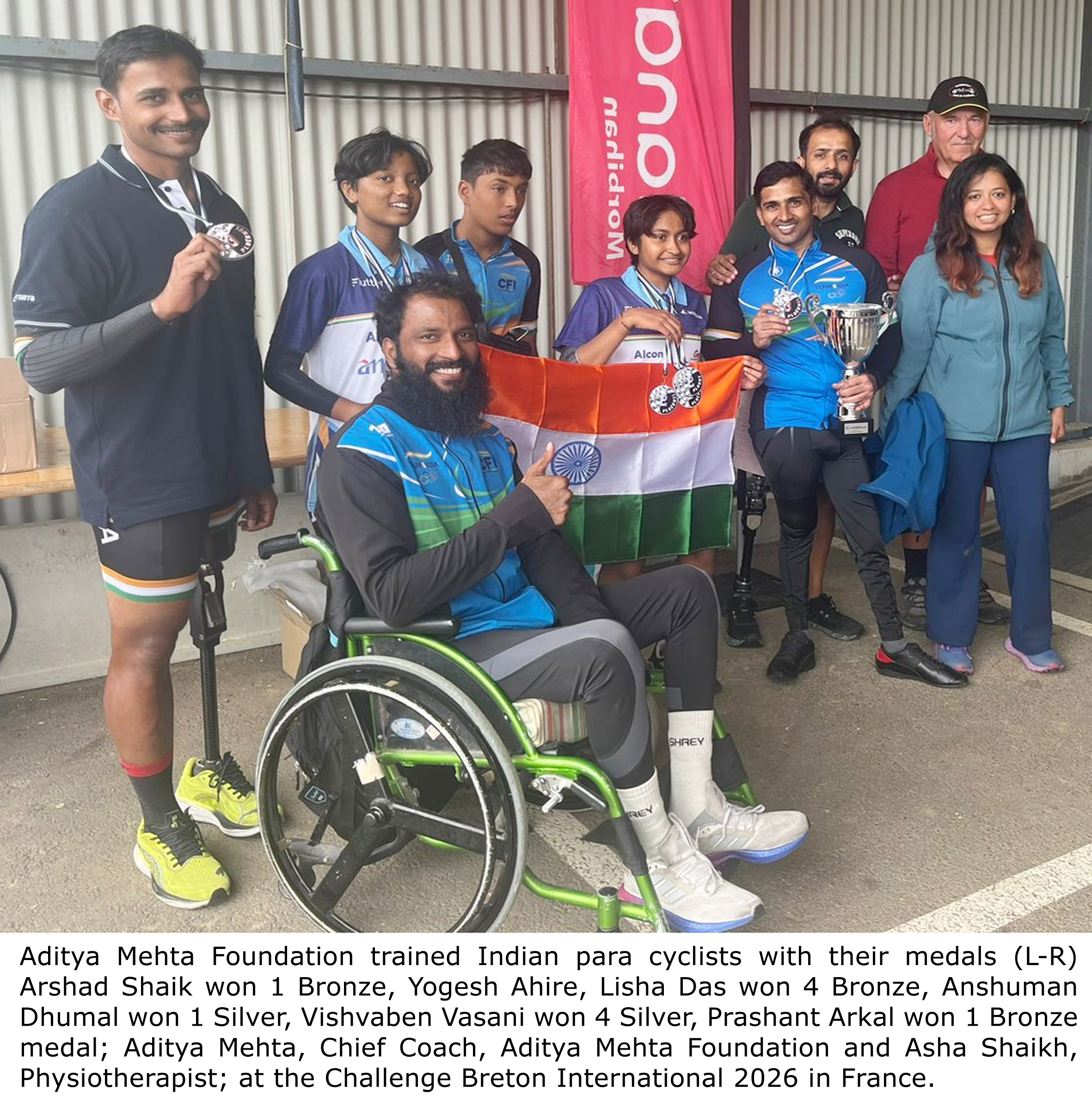 Indian Para-Cycling Team Trained Under Aditya Mehta Foundation Shine in France with 11 Podium Finishes
